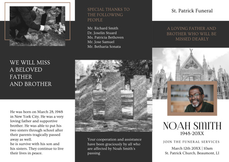 Funeral Memorial Program Brochure – шаблон для дизайну
