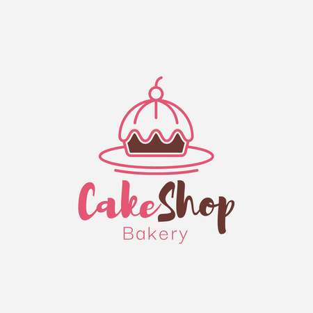 Designvorlage Bakery Emblem with Cake für Logo