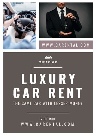 Advertisement for Car Hire Service Poster Design Template