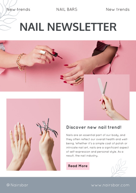 Plantilla de diseño de Nail Art Trends Newsletter 