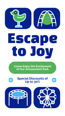 Joyful Amusement Park With Discount Instagram Story Design Template