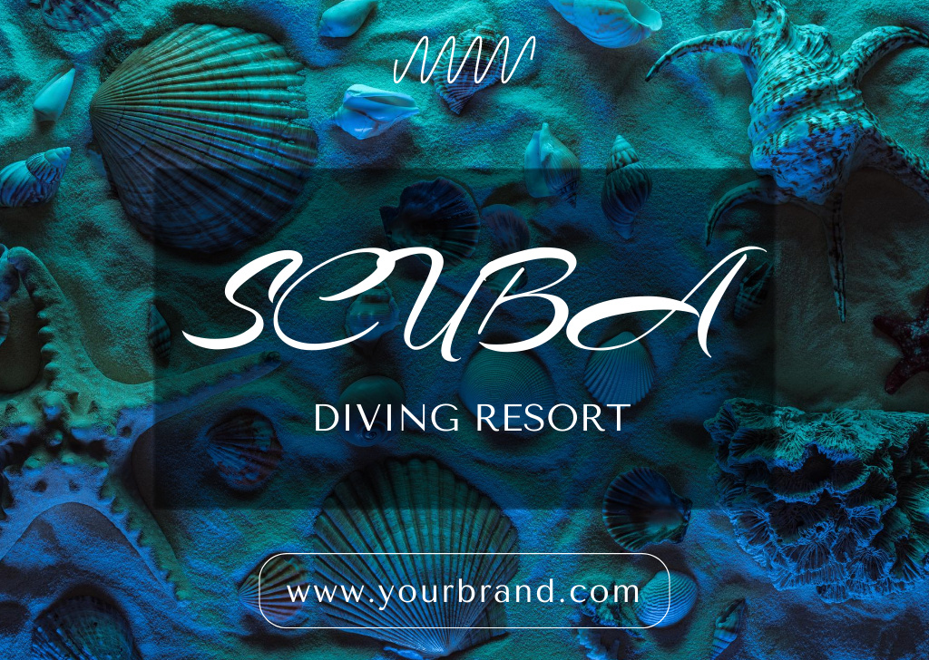 Scuba Diving Resort Card Modelo de Design
