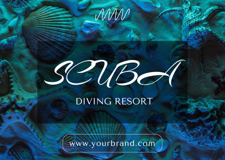 Scuba Diving Resort Card Design Template