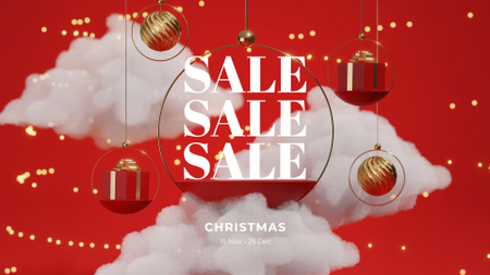 Christmas Holiday Sale Announcement FB event cover Modelo de Design