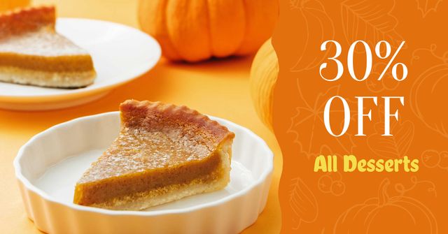 Pumpkin pie offer Facebook ADデザインテンプレート