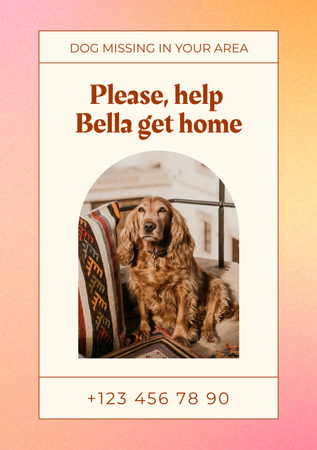 Announcement about Missing Dog Flyer A5 Design Template