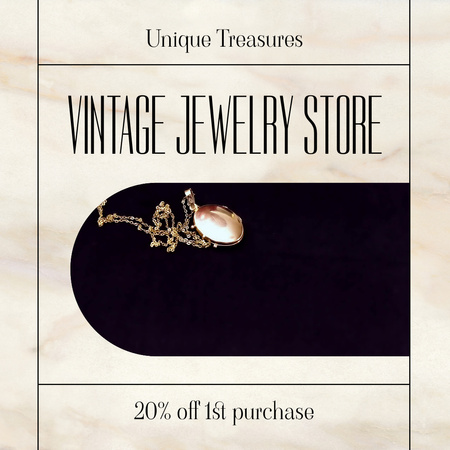 Vintage And Precious Jewelry Store With Discount For Purchase Animated Post Design Template