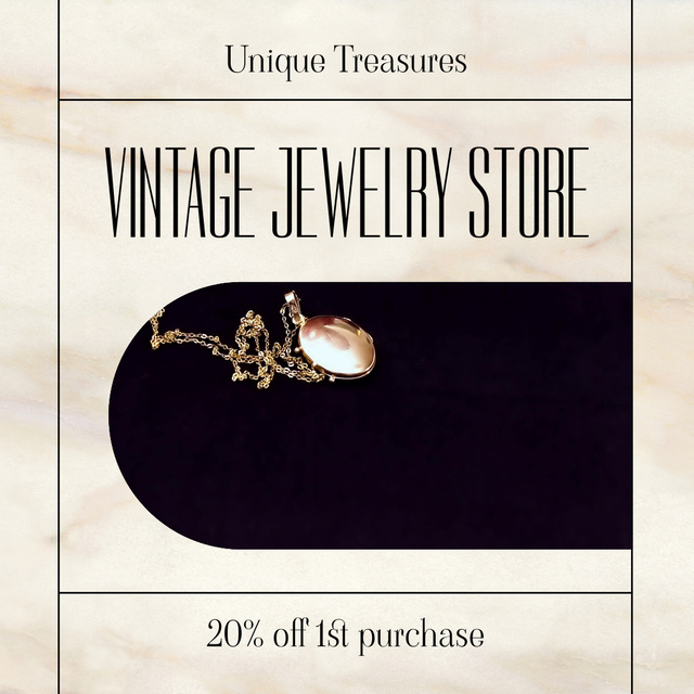 Designvorlage Vintage And Precious Jewelry Store With Discount For Purchase für Animated Post