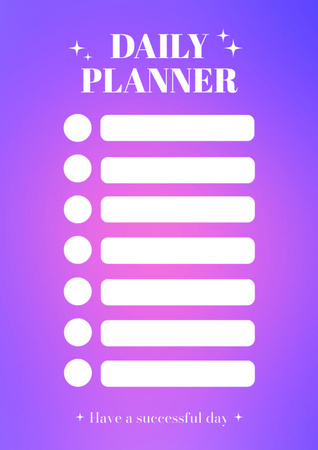 Daily Planner in Purple Schedule Planner Design Template
