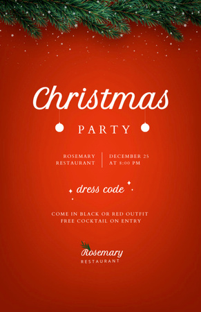 Christmas Holiday Party Announcement Invitation 5.5x8.5in Design Template