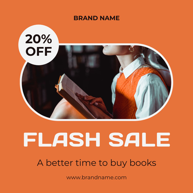 Flash Sale On Books In Store Instagram Design Template