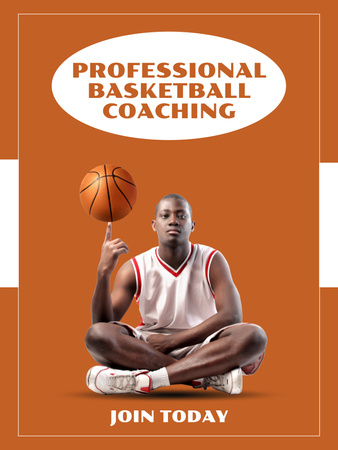 Plantilla de diseño de Anuncio de entrenamiento de baloncesto profesional Poster US 
