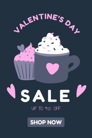 Announcement of Discount on Coffee and Desserts in Coffee House Pinterest Design Template