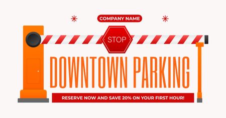 Reserve Downtown Parking Spaces with Discount Facebook AD Design Template