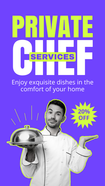 Modèle de visuel Private Chef Services Ad - Instagram Story