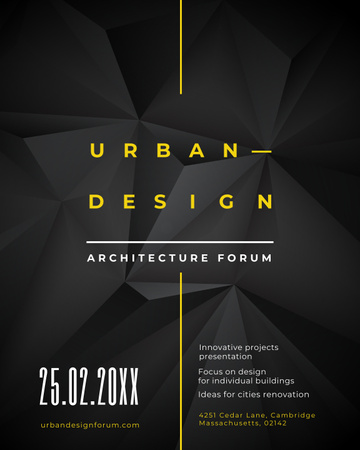 Urban Design Event Announcement on Black Poster 16x20in Tasarım Şablonu