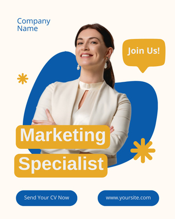 Join Us as a Marketing Specialist Instagram Post Vertical Design Template