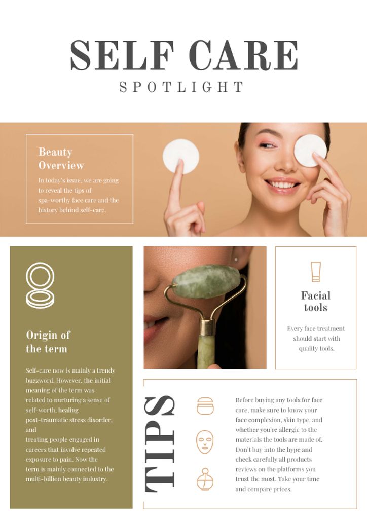 Plantilla de diseño de Self Care and Beauty Overview Newsletter 