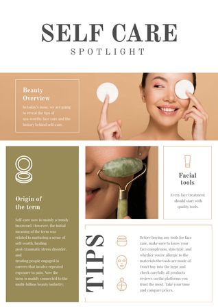Self Care and Beauty Overview Newsletter Πρότυπο σχεδίασης