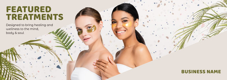 Women with Beauty Patches for Spa Salon Ad Tumblr Šablona návrhu
