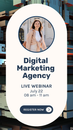 Webinar Announcement with Professional Businesswoman Instagram Storyデザインテンプレート