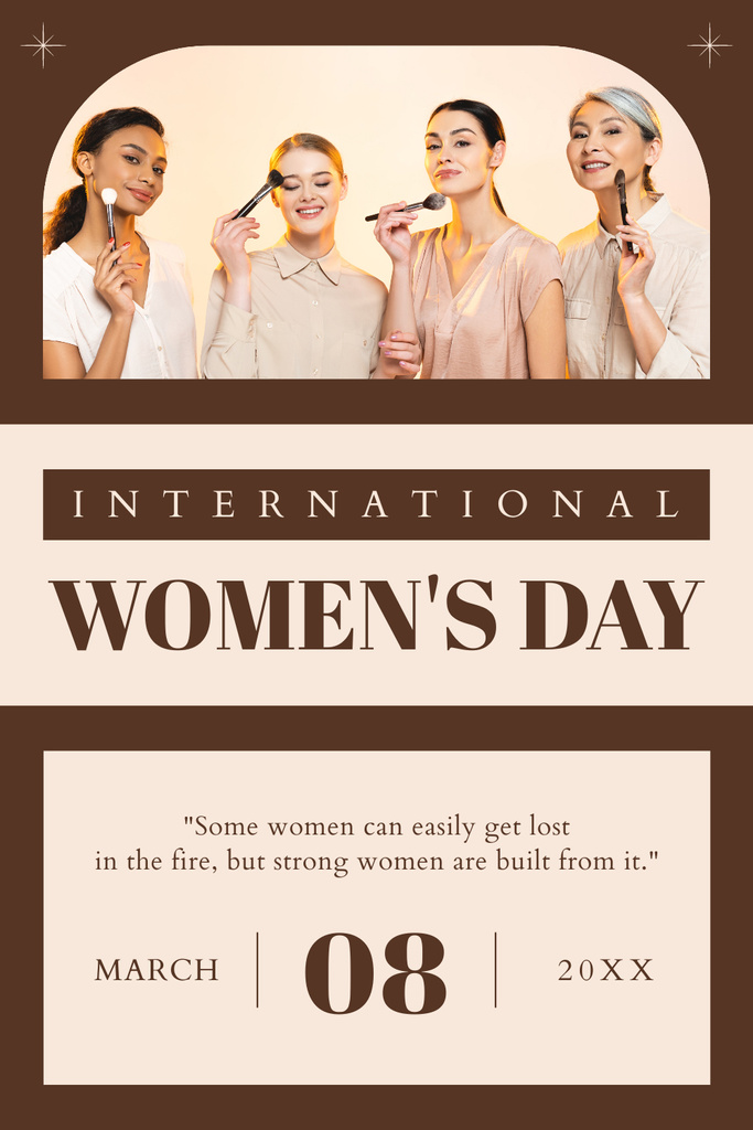 Cosmetics Ad on International Women's Day Pinterest Design Template