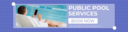 Public Pool Service Company Services LinkedIn Cover Design Template