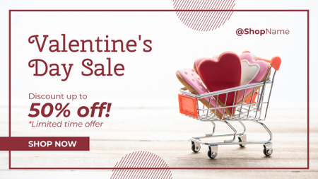 Platilla de diseño Valentine's Day Sale Announcement with Appetizing Cookies FB event cover