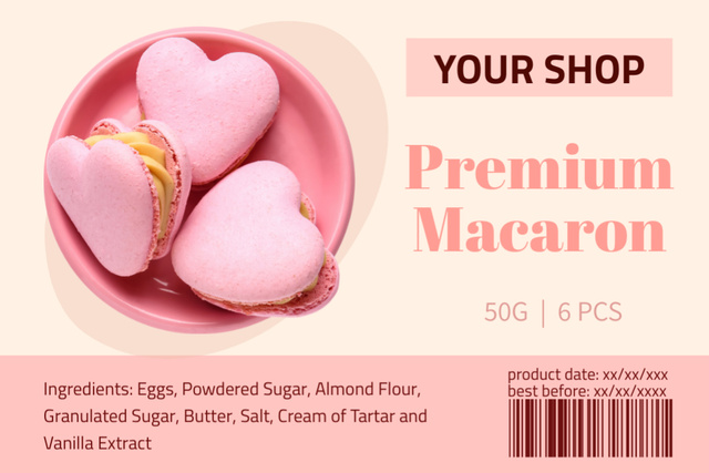 Premium Macarons Retail Label Design Template
