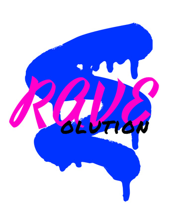 Rave concept on sprayed paint T-Shirt Design Template