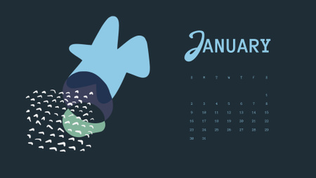 Bright Abstract Illustrations Calendar Design Template