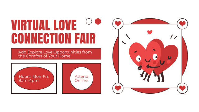 Virtual Love Connection Fair FB event cover Modelo de Design