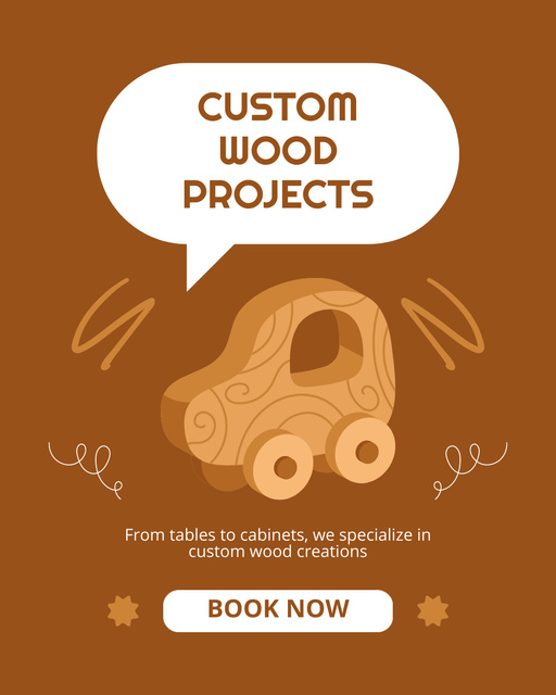 Ad of Custom Wood Projects Instagram Post Vertical – шаблон для дизайну