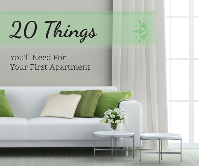 Plantilla de diseño de List of Things Necessary for Home Interior Medium Rectangle 