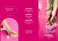 Manicure Offer with Woman holding Tender Flowers in Hands