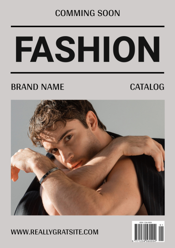 Fashion Trends for Men and Women on Grey Newsletter Šablona návrhu