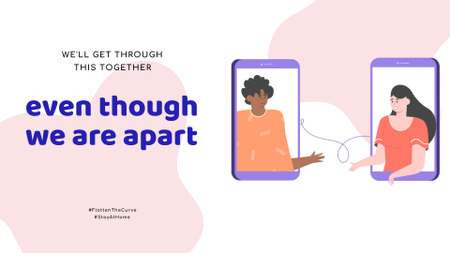 Plantilla de diseño de #StayAtHome Social Distancing People connecting by Phone Full HD video 