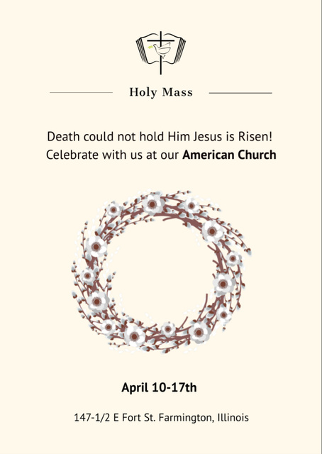 Simple Ad of Easter Service Flyer A6 Design Template
