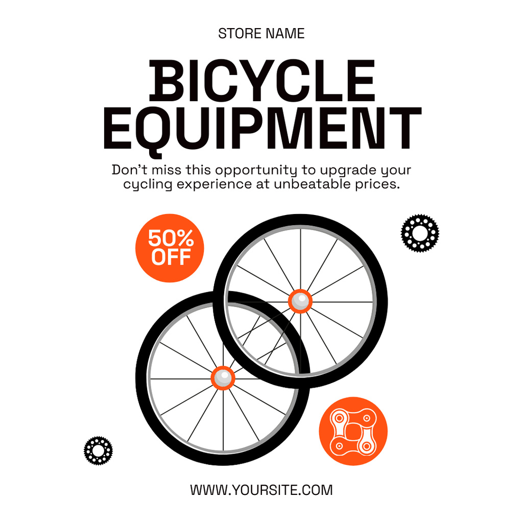 Bicycle Equipment Retail Instagram AD – шаблон для дизайна
