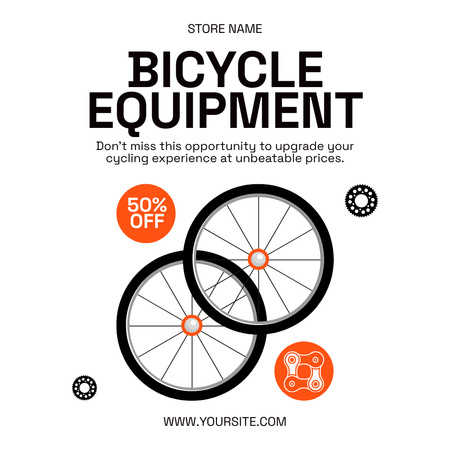 Plantilla de diseño de Venta al por menor de equipos para bicicletas Instagram AD 