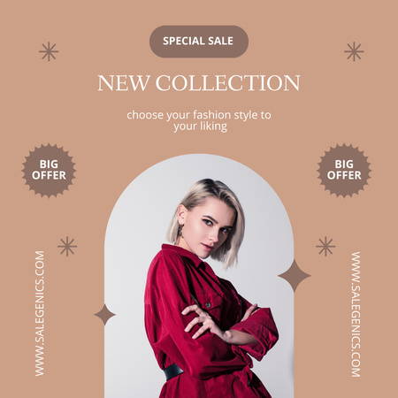 Female Fashion Clothes Ad New Collection Instagram – шаблон для дизайна
