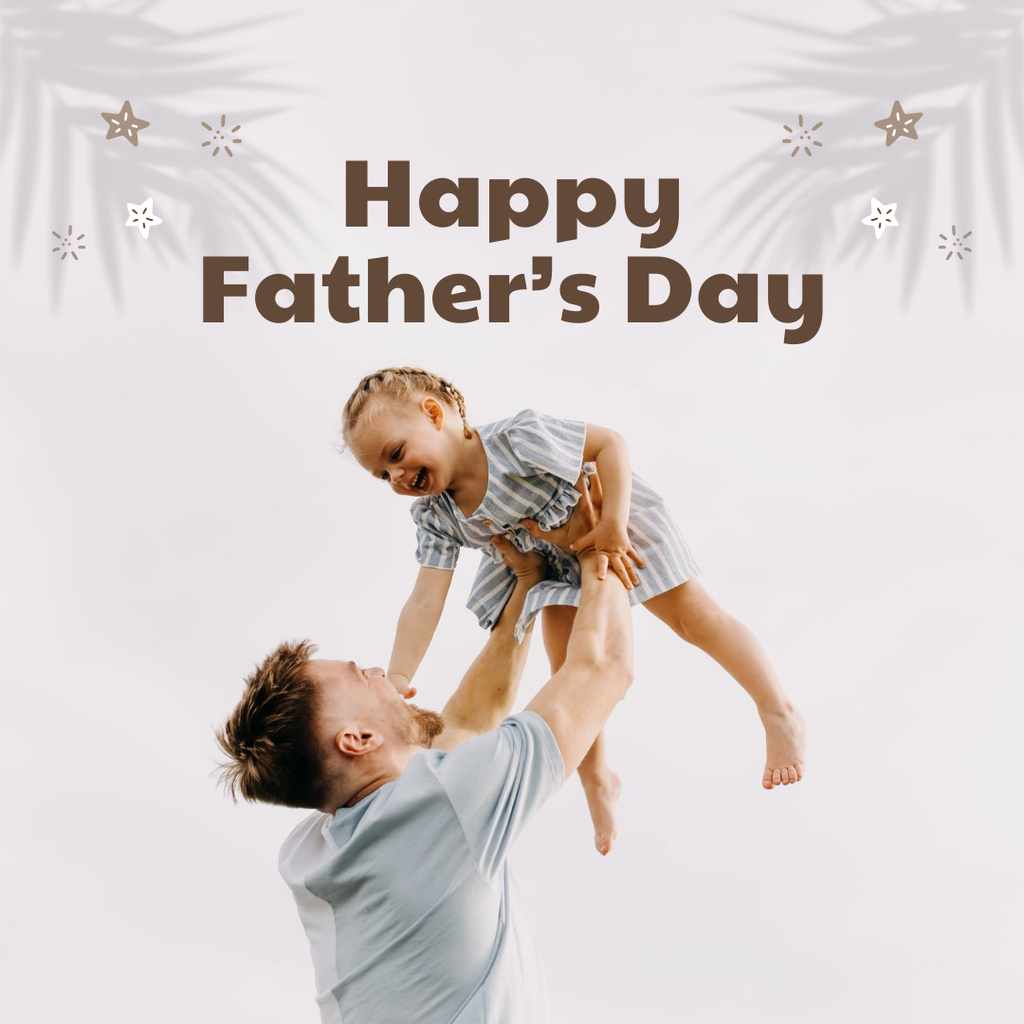 Dad Playing with Daughter on Father's Day Instagram Design Template
