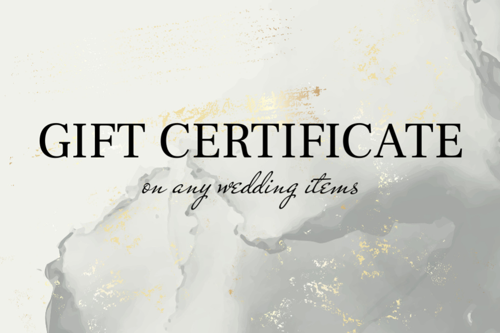 Gift Card on Wedding Items Gift Certificate Šablona návrhu
