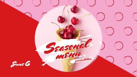 Platilla de diseño Red Cherries in waffle cone FB event cover