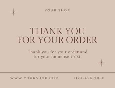 Thank You for Your Order Quote Postcard 4.2x5.5in Design Template