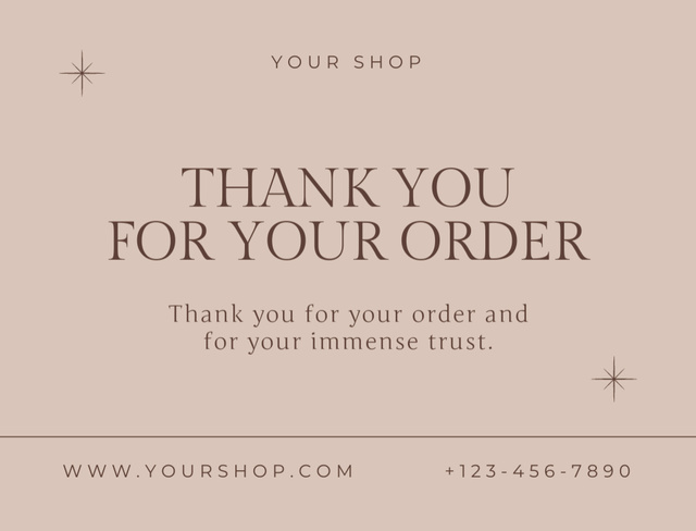 Thank You for Your Order Quote Postcard 4.2x5.5in – шаблон для дизайна