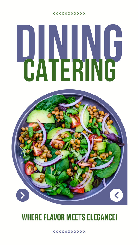 Catering of Fresh Healthy Food for Dinner Instagram Story Design Template