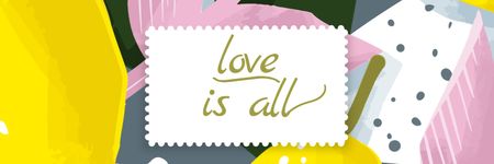 Plantilla de diseño de Love Citation on Colorful Pattern Twitter 