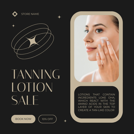 Modèle de visuel Vente de lotions de bronzage - Instagram AD