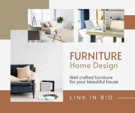 Designvorlage Furniture for Home Interior für Facebook